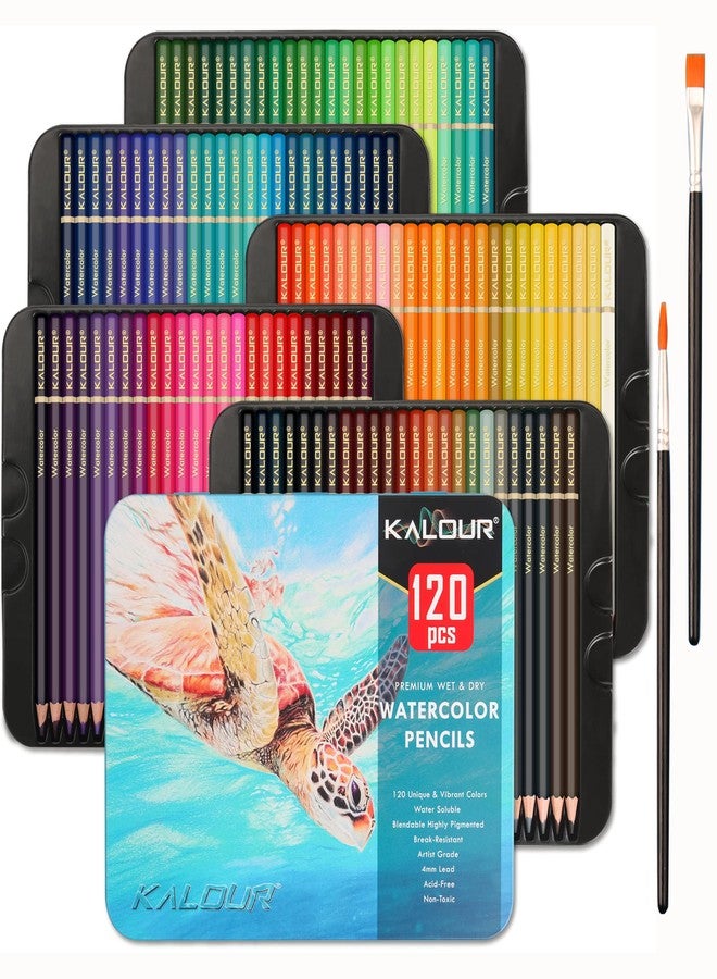 KALOUR Watercolor Pencils, 120 Colors, Blendable Wet or Dry, Water-Soluble Colored Pencils for Artists and Beginners - Image 1